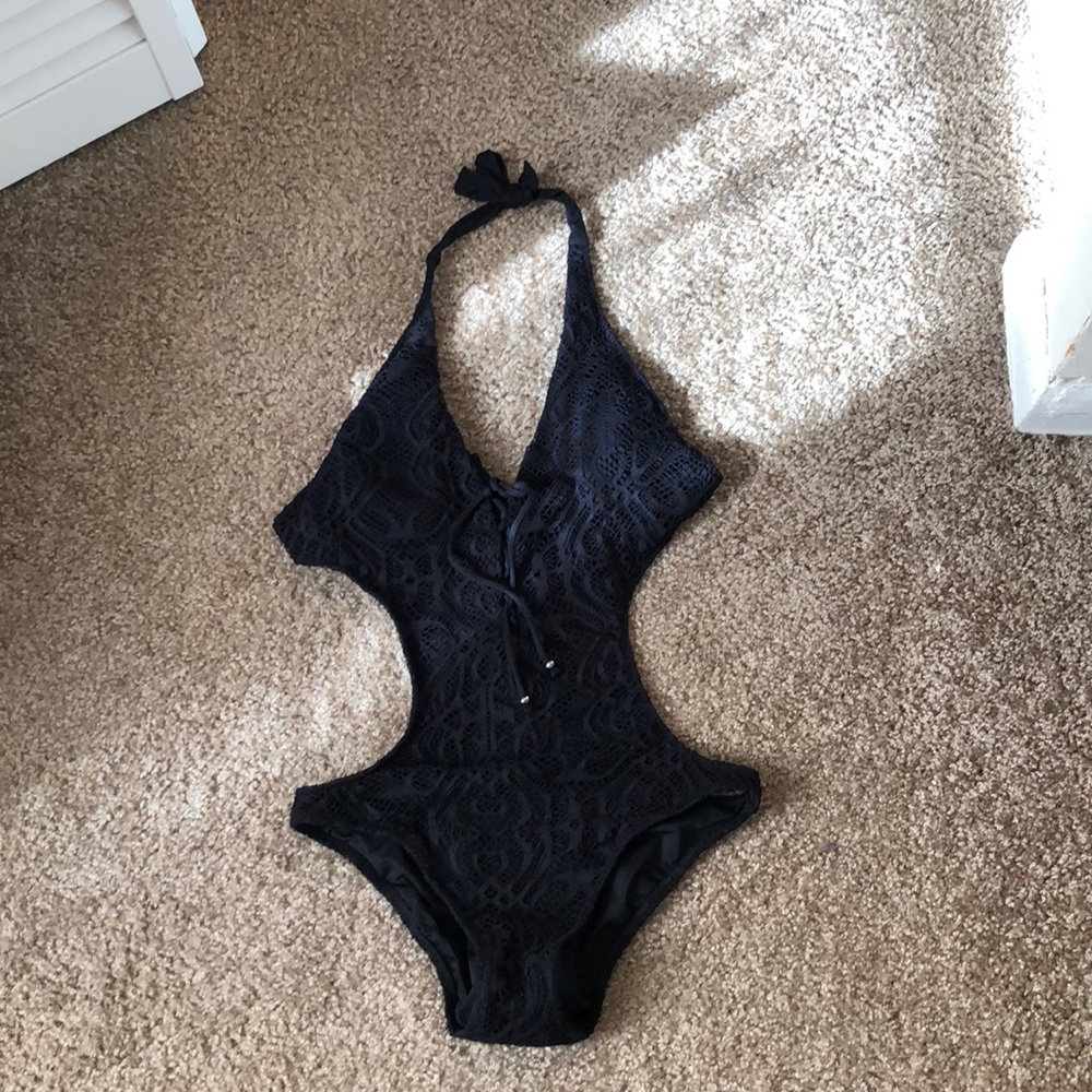 Ralph Lauren One Piece Open Back Swimsuit